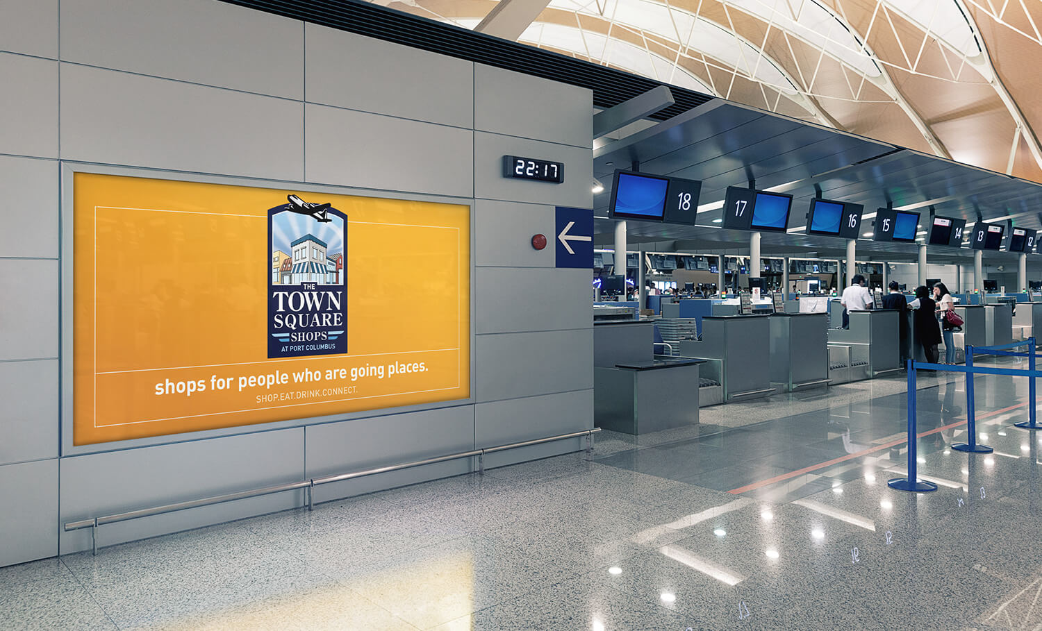 Airport Digital Signage content creation and motion graphics